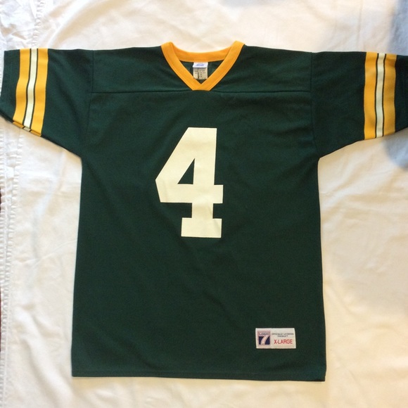 Vintage Brett Favre Green Bay Packers logo 4 Jersey SZ XL - Picture 1 of 9